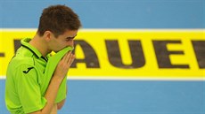 Teplický futsalista Jiří Novotný po prohře s Chrudimí. Teplický futsalista Jiří Novotný po prohře s Chrudimí.