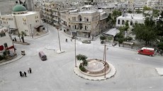 Pohled na centrální námst msta Ariha na severozápad Sýrie v provincii...