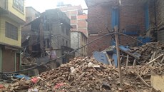 Hlavní msto Nepálu po niivém zemtesení.