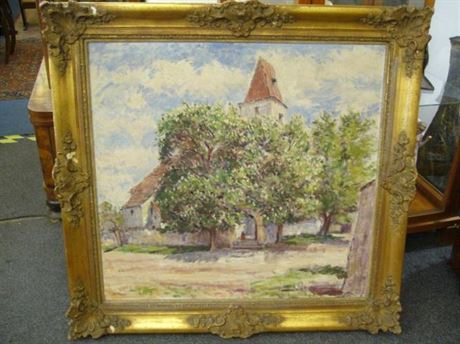 Majitel postrádá obraz s názvem Borovský kostelík od Adolfa Trägera. Z domu v...