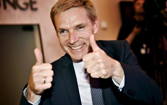 Lídr populistické Dánské lidové strany Kristian Thulesen (18. ervna 2015).
