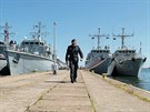Vojensk lod NATO v pstavu v polsk Gdyni ped zatkem cvien BALTOPS
