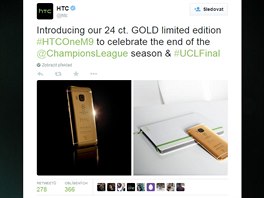 Opraven tweet HTC se speciln edic aktulnho top modelu