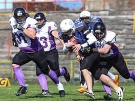 Hri celku Ostrava Steelers dr v Divizi II americkho fotbalu druhou pku,...