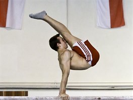 Gymnasta David Jessen, americk rodk s eskou a dnskou krv, na trninku.