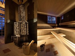 Saunu o rozmrech 2,5 × 2,5 metru vytápí kamna na devo, celkové rozmry nosné...