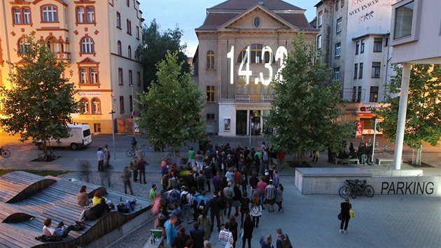 Videomapping na budov Hranie v st nad Labem