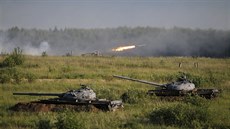 Ukázka ruského raketometu TOS-1A na vojenském veletrhu Armáda 2015 v tzv....