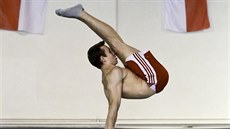 Gymnasta David Jessen, americký rodák s eskou a dánskou krví, na tréninku.