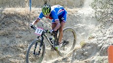 Biker Ondřej Cink na trati závodu na Evropských hrách. Biker Ondřej Cink na trati závodu na Evropských hrách.