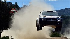 Sébastien Ogier na trati Italské rallye. Sébastien Ogier na trati Italské rallye.