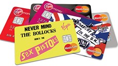 Bankovní karty s logem legendární punkové kapely Sex Pistols. Bankovní karty s logem legendární punkové kapely Sex Pistols.