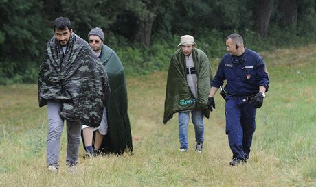 Ilegální imigranti nedaleko maarského Szegédu (25. ervna 2015)