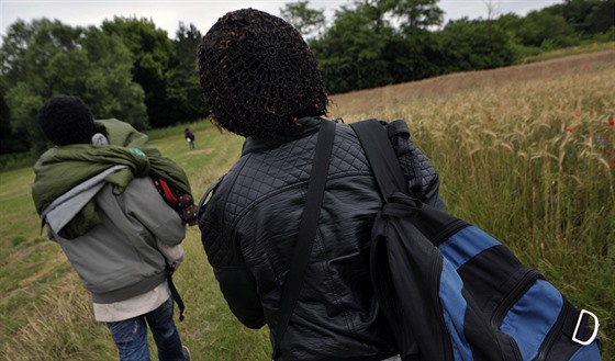 Ilegální migranti na srbsko-maarské hranici (22. ervna 2015)