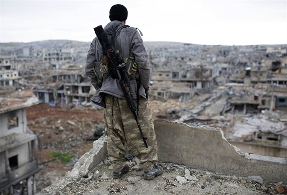 Poniené severosyrské Kobani v lednu 2015.