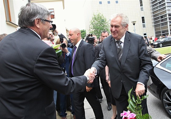 Prezident Milo Zeman dorazil na Vysoinu. V sídle krajského úadu v Jihlav se...