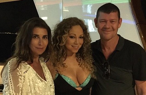 Mariah Carey se snoubencem Jamesem Packerem a jeho bývalou manelkou Jodhi...