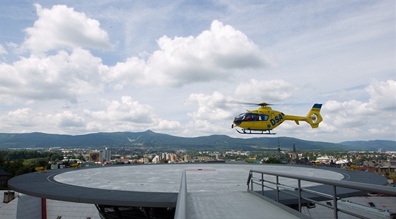 Heliport v liberecké nemocnici.