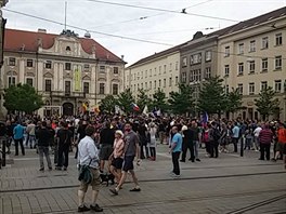 Demonstrace v centru Brna. (26. ervna 2015)