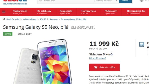 Samsung S5 Neo utekl u nkolika eskch prodejc. Vrobce ho zatm vbec nepedstavil