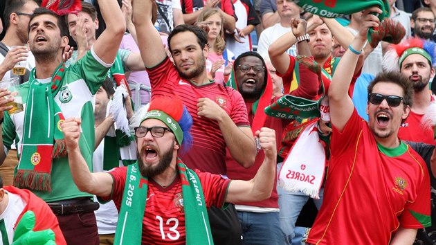 Portugalt fanouci se raduj z jednoho z gl v nmeck brance.