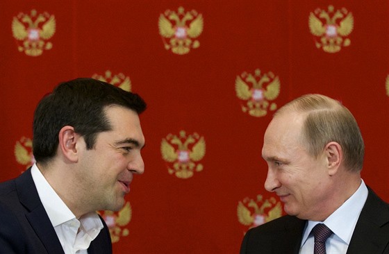 Ruský prezident Vladimir Putin a ecký premiér Alexis Tsipras (8. dubna 2015)