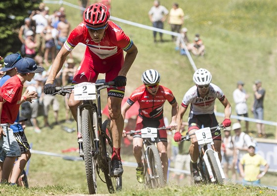 Jaroslav Kulhavý na trati závodu SP v  Lenzerheide