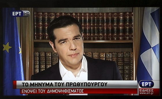 ecký premiér Alexis Tsipras ve svém pátením televizním vystoupení (3....