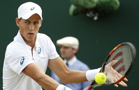 Vasek Pospisil bhem wimbledonskho osmifinle