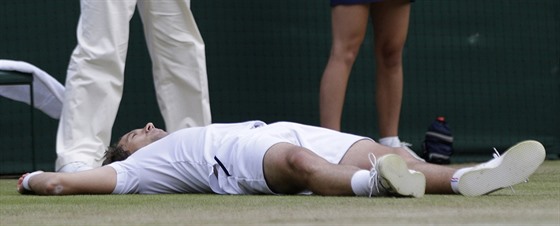 Richard Gasquet se raduje z postupu do semifinále Wimbledonu