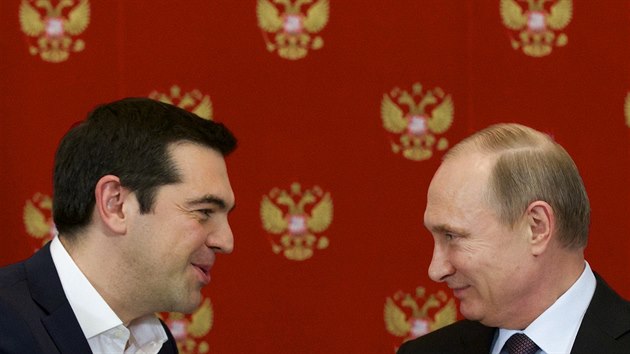 Rusk prezident Vladimir Putin a eck premir Alexis Tsipras (8. dubna 2015)