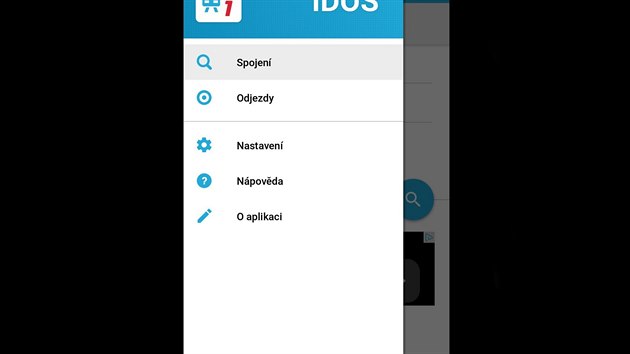 Rozhran aplikace Jzdn dy IDOS po nov aktualizaci