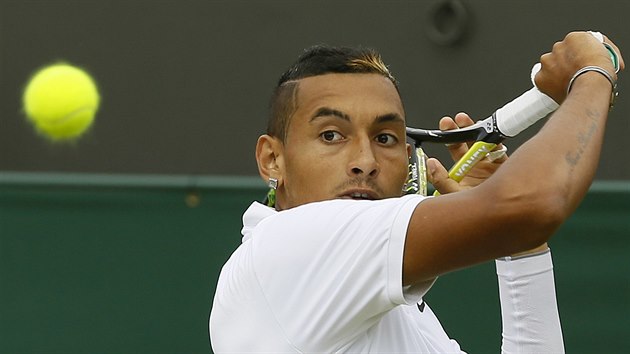 Nick Kyrgios v osmifinále Wimbledonu.