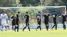 Zápas mezi FC Vysoina a Dynamo eské Budjovice v irovnici. Radost Dynama ze...