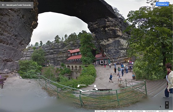 Takto technologie Street View Trekker zachytila v eském výcarsku Pravickou...