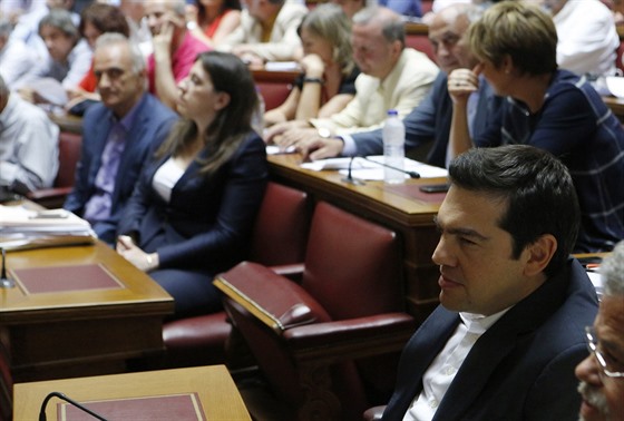 Alexis Tsipras v eckém parlamentu.