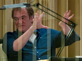 Ennio Morricone a Quentin Tarantino v praském studiu pi nahrávání filmové...