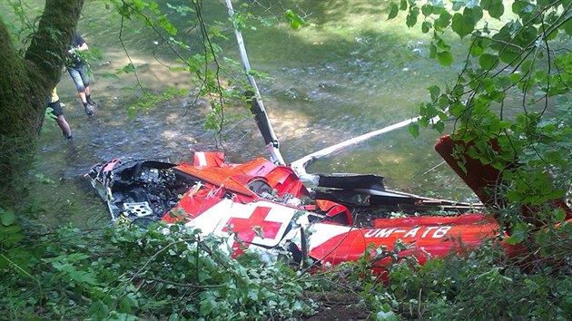 Na Slovensku v ptek havaroval vrtulnk, snmek ze sobotnho dopoledne (18. ervence 2015).