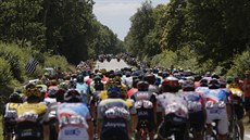 Cyklistický peleton pi 8. etap Tour de France.