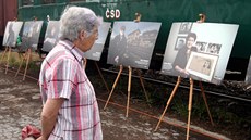 Hlinecká zastávka akce Vlak Lustig - Vlak svobody.