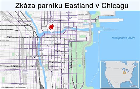 Zkza parnku Eastland v americkm Chicagu