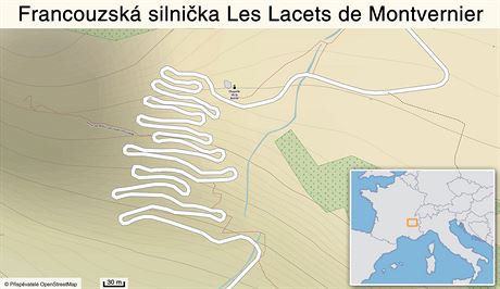 Francouzsk silnika Les Lacets de Montvernier