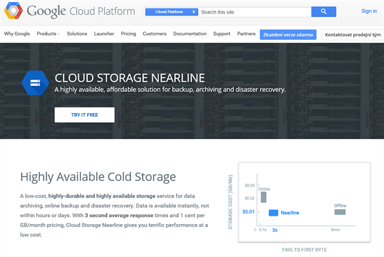 Google Cloud Storage Nearline