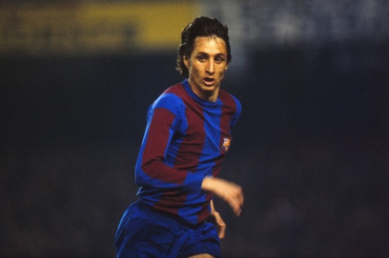 Johan Cruijff v dresu Barcelony (bezen 1978)