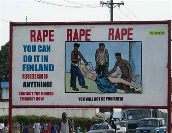 Billboard upravený ve Photoshopu údajn láká Afriany, aby se pesthovali do...
