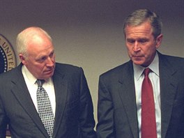 U.S. President George Bush is pictured with U.S. Vice President Dick Cheney and...