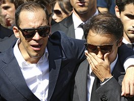 SMUTEK KOLEG. Brazilský pilot F1 Felipe Massa, (vpravo) a Venezuelan Pastor...