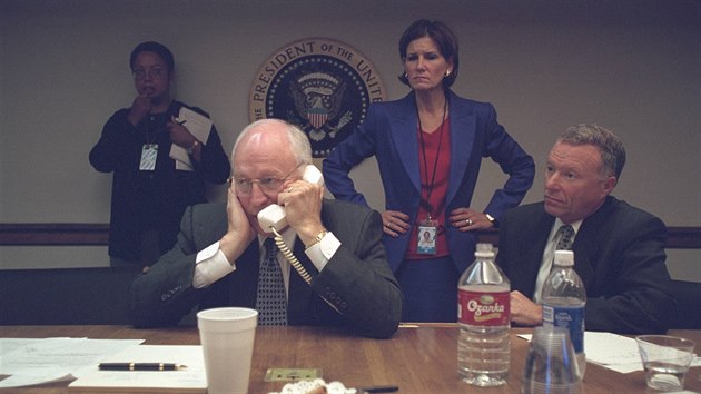 U.S. Vice President Dick Cheney is pictured with Chief of Staff I. Lewis "Scooter" Libby (R) in the President's Emergency Operations Center in Washington in the hours following the September 11, 2001 attacks in this U.S National Archives handout pho