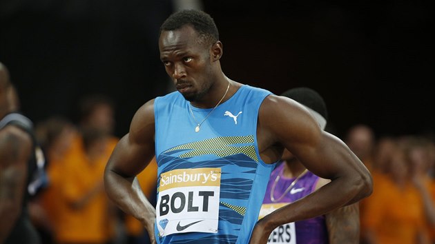 Usain Bolt na mtinku Diamantov ligy v Londn.