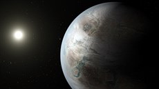 Planeta Kepler-452b v představě ilustrátora Planeta Kepler-452b v představě ilustrátora